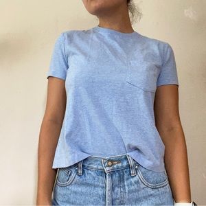 NWT Everlane Organic Box Cut Tee in Light Heather Blue